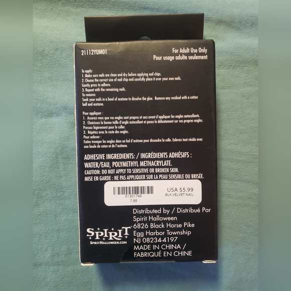 Spirit Halloween Black Velvet Flocked Press on Nails - Picture 3 of 8